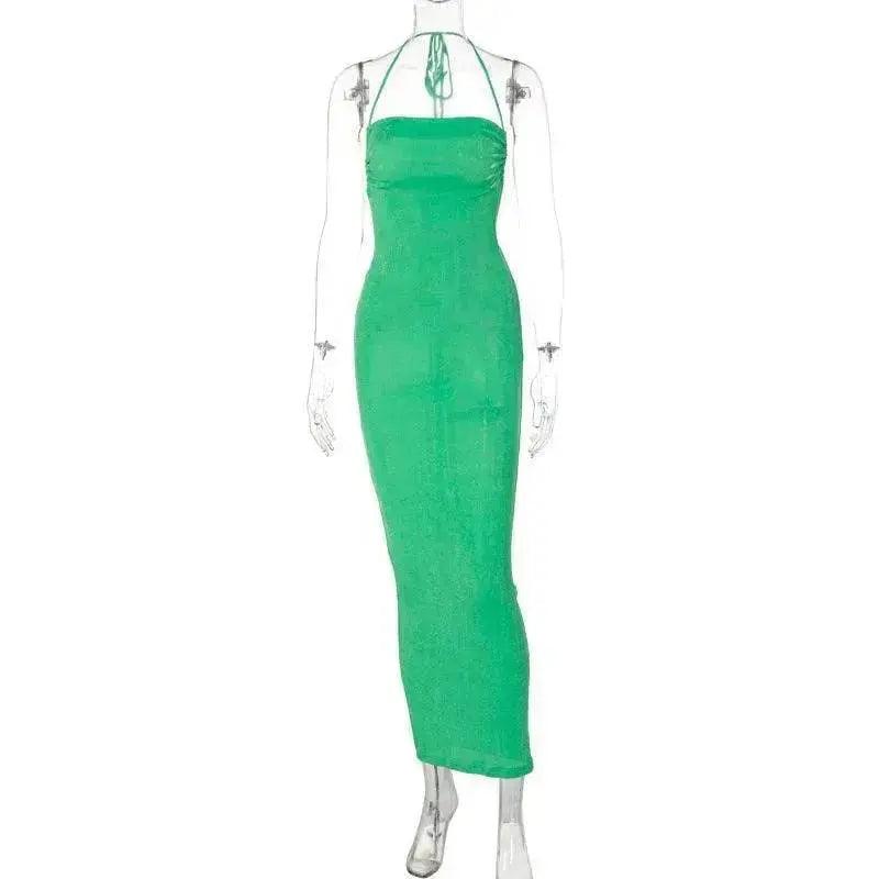 Robe moulante charmante dos nu à bretelles, robe tube à col halter, tenues de fête en club et de plage, été - EX-STOCK Canada