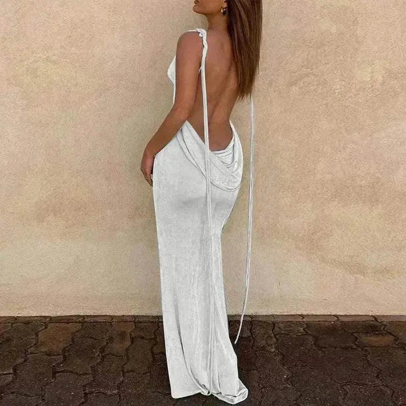 Robe moulante charmante dos nu à bretelles, robe tube à col halter, tenues de fête en club et de plage, été - EX-STOCK Canada