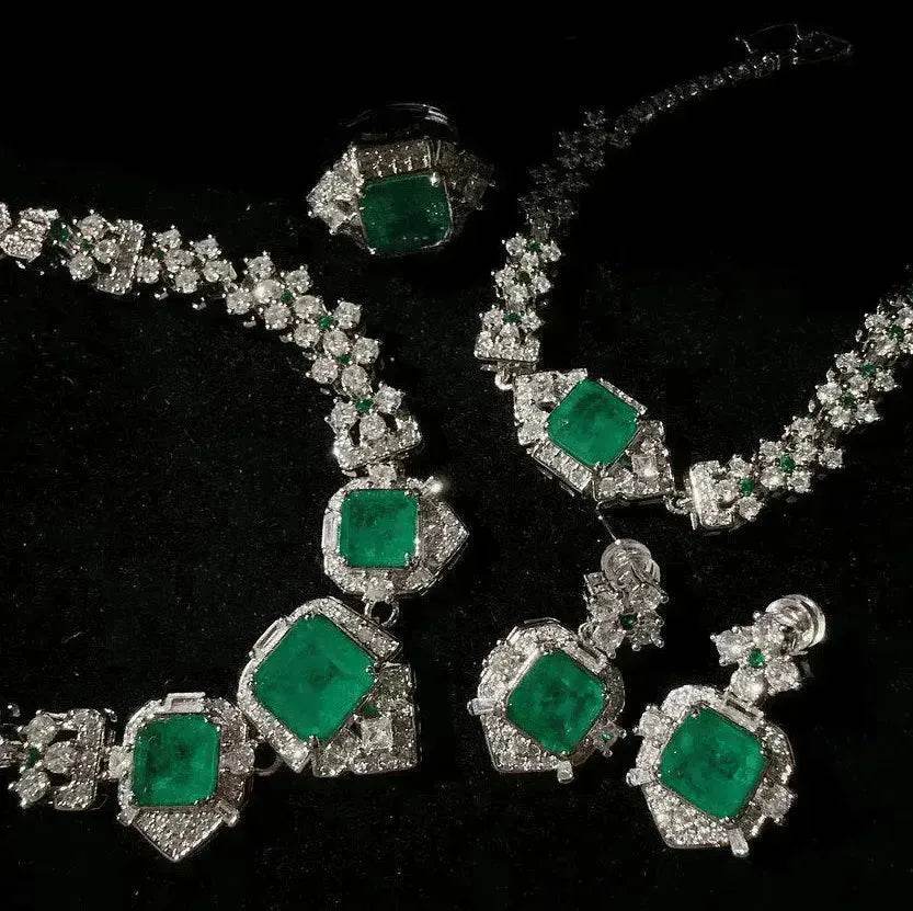 Women's Caviar Emerald Necklace Wheat Zircon Bracelet - EX-STOCK Canada