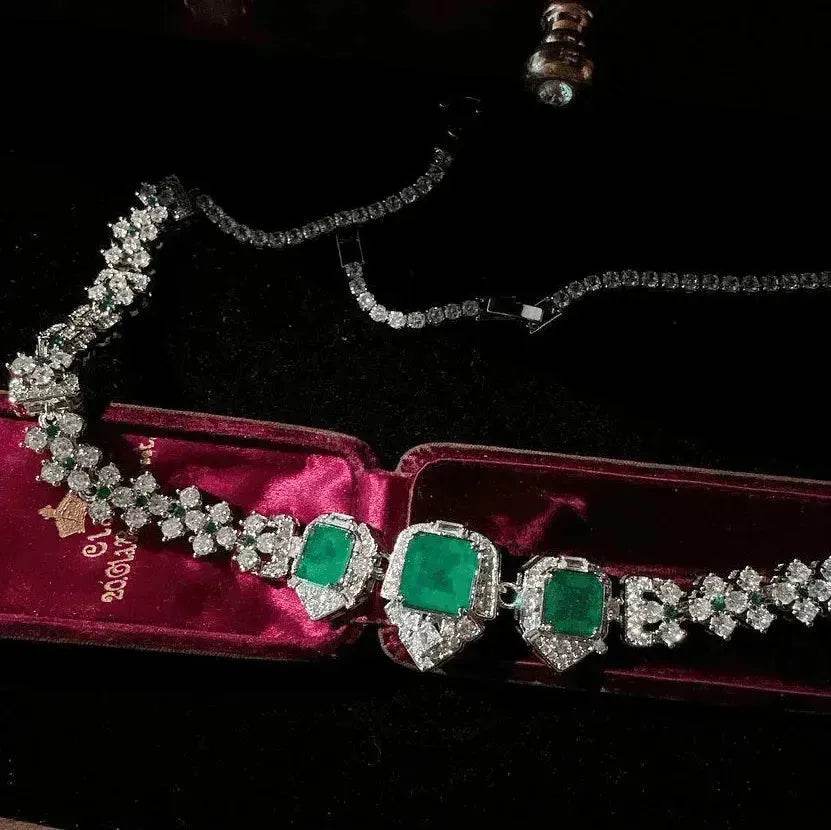 Women's Caviar Emerald Necklace Wheat Zircon Bracelet - EX-STOCK Canada