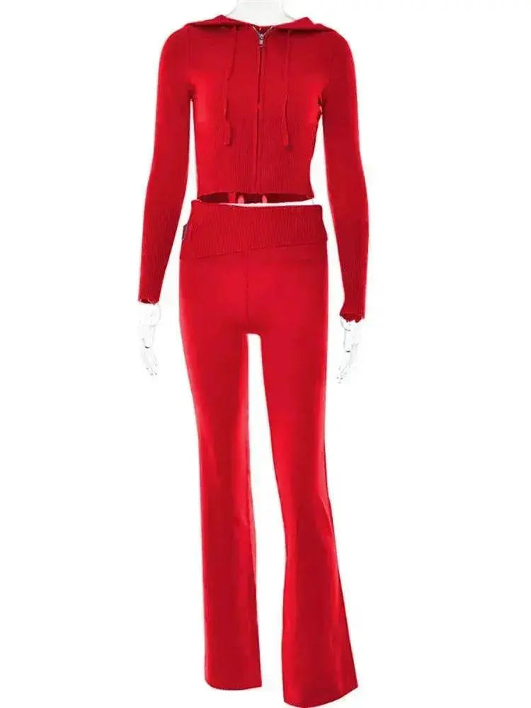 Women's Comfortable Hoodie Leisure Charming Long Sleeve Sweater And High Waist Long Pants Suit - EX-STOCK Canada