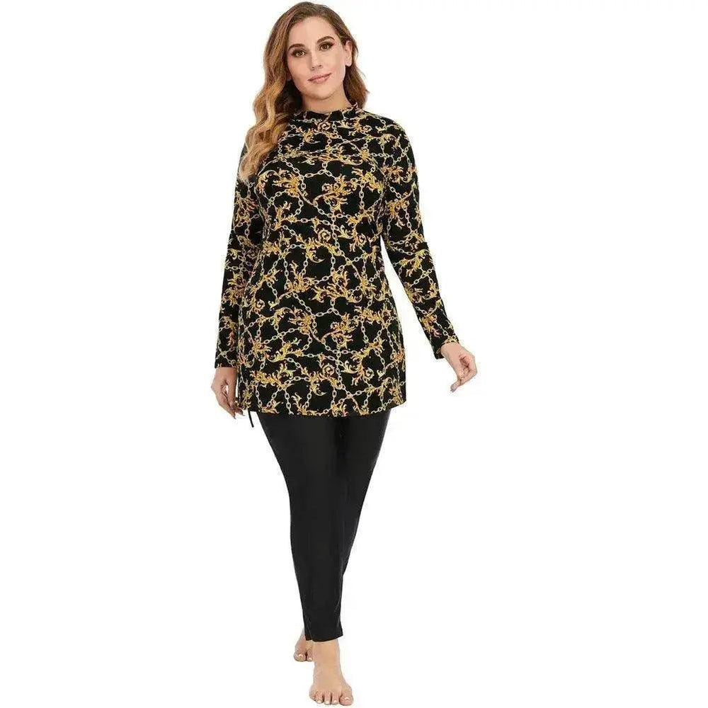 Women's Conservative Swimsuit, Floral Print, Women's Arab Swimsuit - EX-STOCK Canada