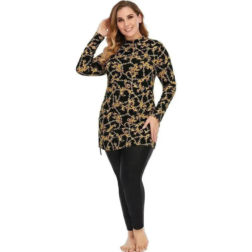 Women's Conservative Swimsuit, Floral Print, Women's Arab Swimsuit - EX-STOCK Canada