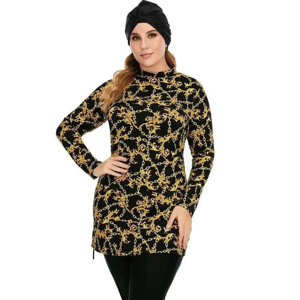 Women's Conservative Swimsuit, Floral Print, Women's Arab Swimsuit - EX-STOCK Canada