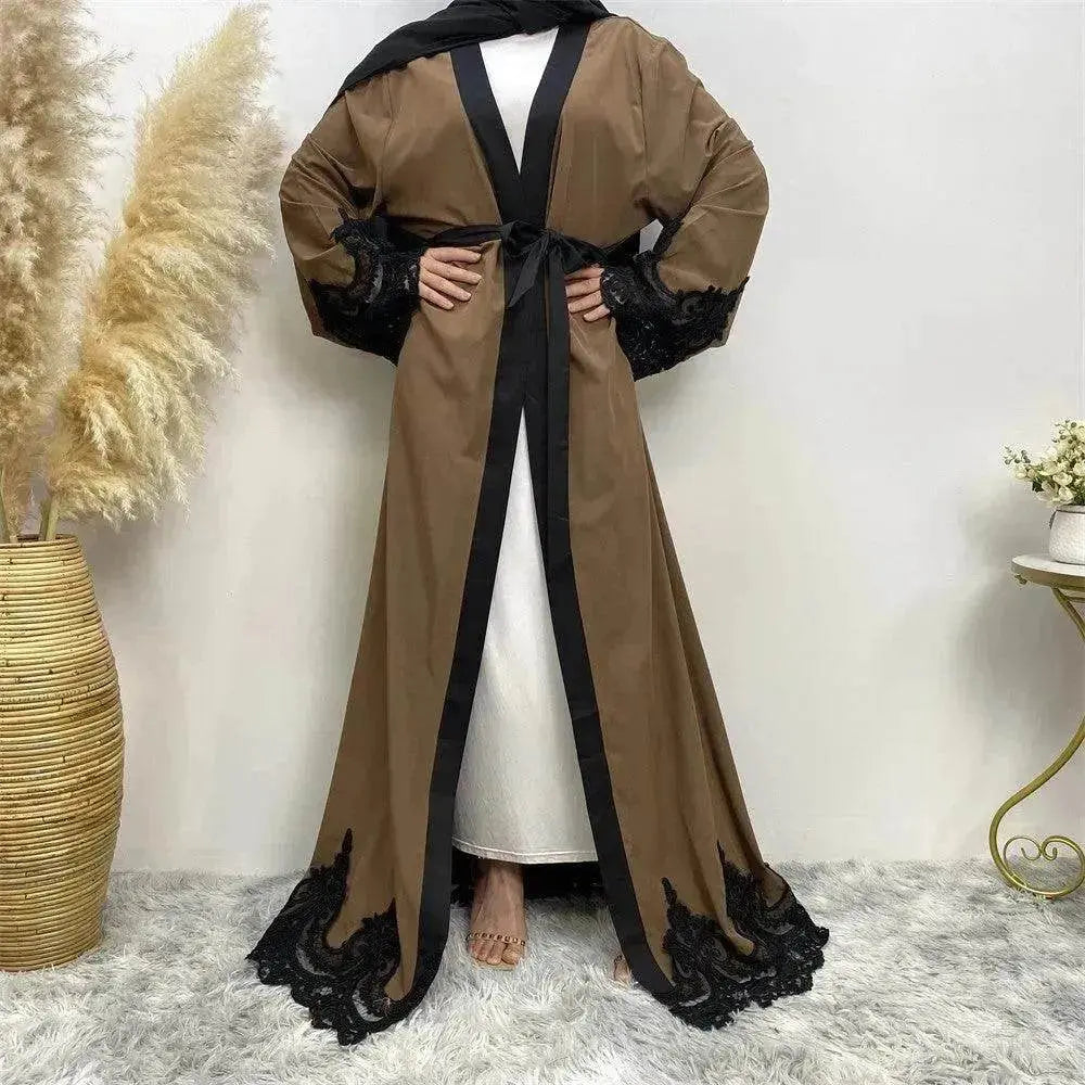 Women's Fashion Dark Brown Arab Cardigan Robe - EX-STOCK Canada