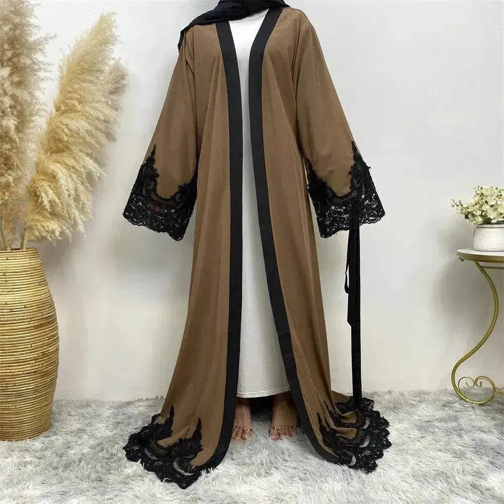 Women's Fashion Dark Brown Arab Cardigan Robe - EX-STOCK Canada
