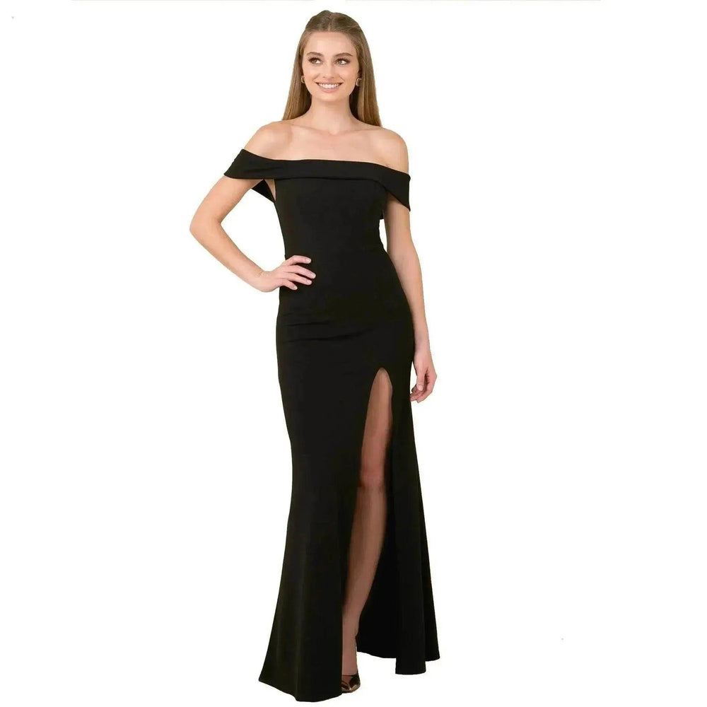 Robe de soirée moulante élégante pour femmes, encolure bateau, fente formelle. EX-STOCK Canada
