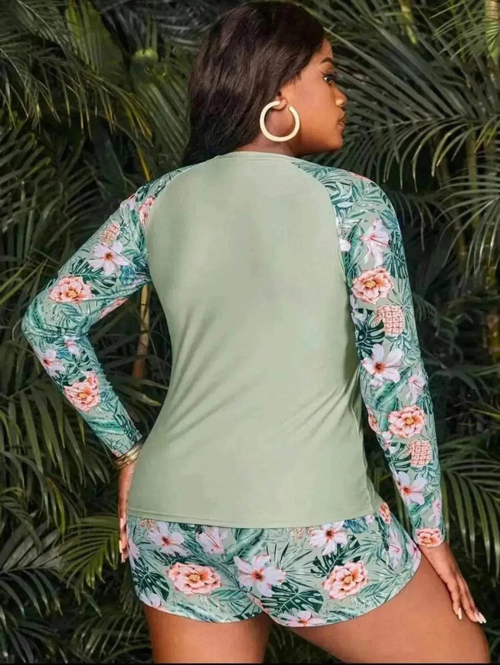 Women's Fashion Long Sleeve High Waist Split Swimsuit/pajamas/lounge wear. - EX-STOCK Canada