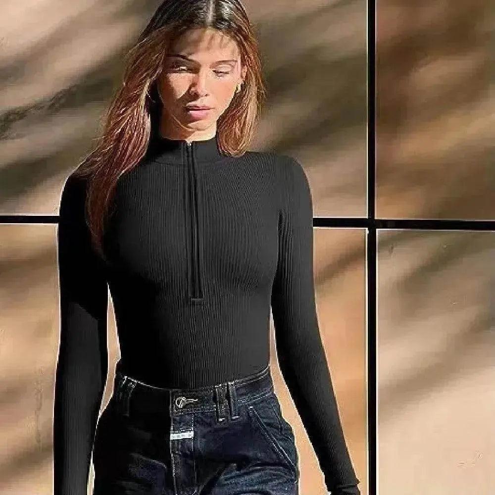 Women's Fashionable Long Sleeve bodysuit top Seamless Slimming Shapewear Romper - EX-STOCK Canada