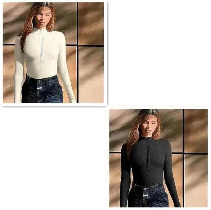 Women's Fashionable Long Sleeve bodysuit top Seamless Slimming Shapewear Romper - EX-STOCK Canada
