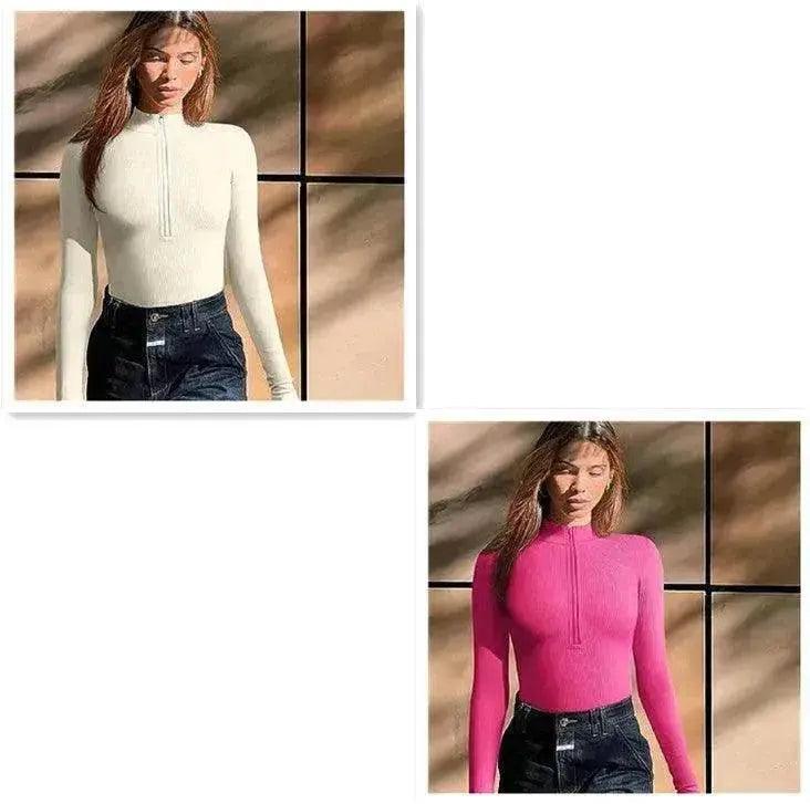 Women's Fashionable Long Sleeve bodysuit top Seamless Slimming Shapewear Romper - EX-STOCK Canada