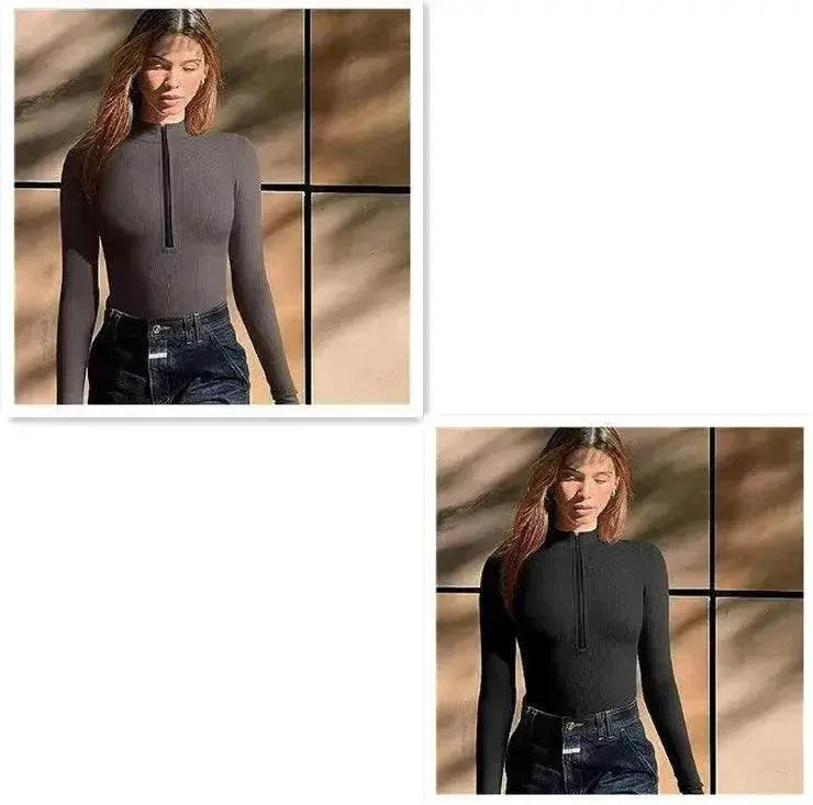 Women's Fashionable Long Sleeve bodysuit top Seamless Slimming Shapewear Romper - EX-STOCK Canada