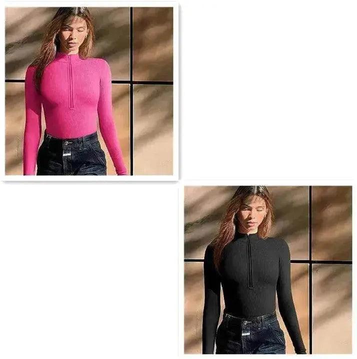 Women's Fashionable Long Sleeve bodysuit top Seamless Slimming Shapewear Romper - EX-STOCK Canada