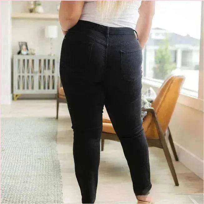 Women's Fashionable Simple High-grinding Elastic Plus Size Jeans - EX-STOCK Canada