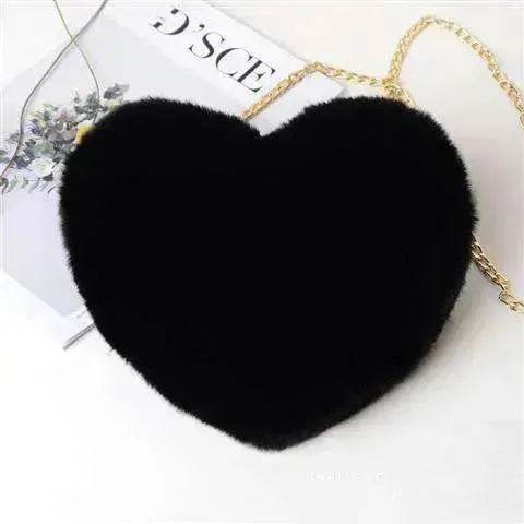 Women's Heart Shaped Plush Chain Shoulder & Hand Bag - EX-STOCK Canada