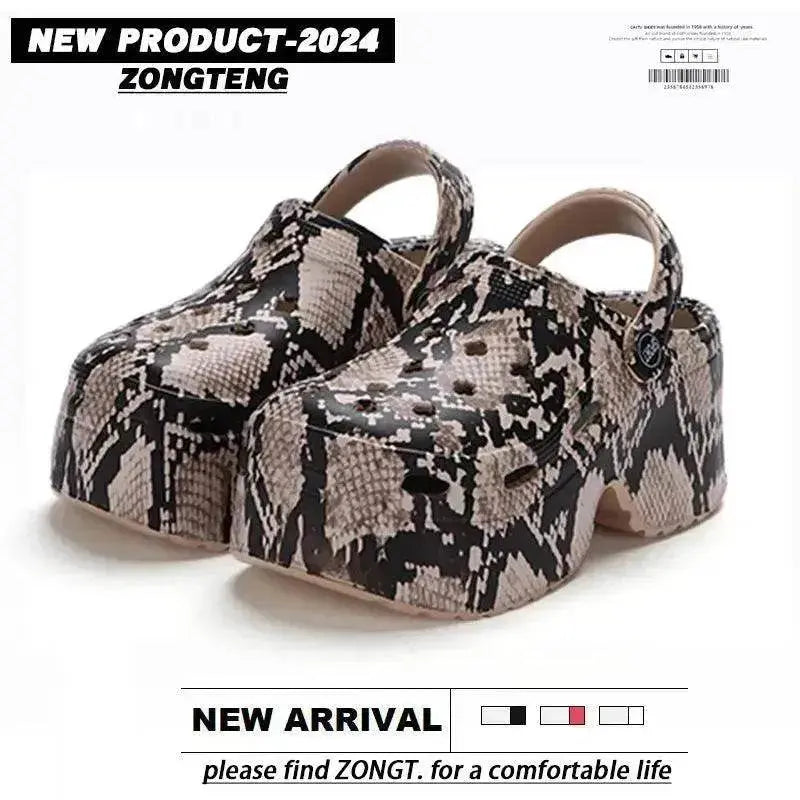 Women's Hole Shoes Summer Wear Leopard Print - EX-STOCK Canada