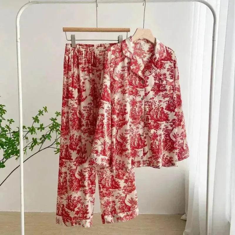 Pyjamas en soie glacée pour femmes avec nouveau motif imprimé à l'encre : vêtements d'intérieur à manches longues - EX-STOCK Canada