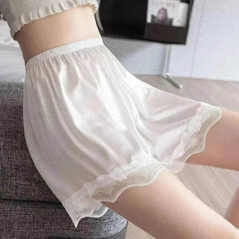 Women's Ice Silk Seamless Outer Wear Lace Loose Shorts - EX-STOCK Canada