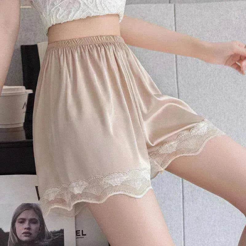 Women's Ice Silk Seamless Outer Wear Lace Loose Shorts - EX-STOCK Canada
