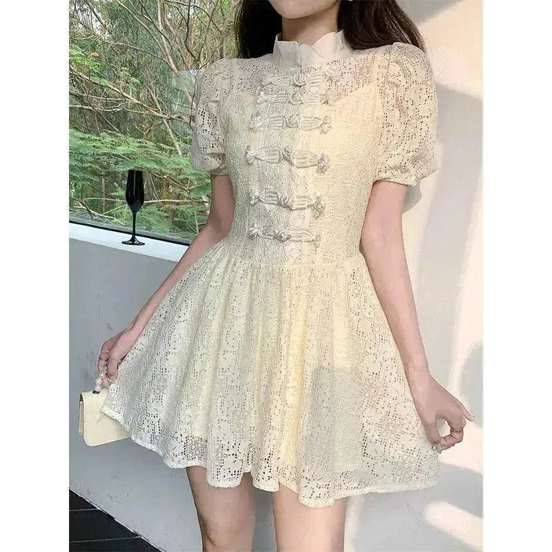 Women's Lace Ruffle Short Dress - EX-STOCK Canada