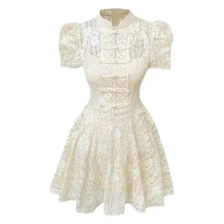 Robe courte pour femmes avec volants en dentelle - EX-STOCK Canada