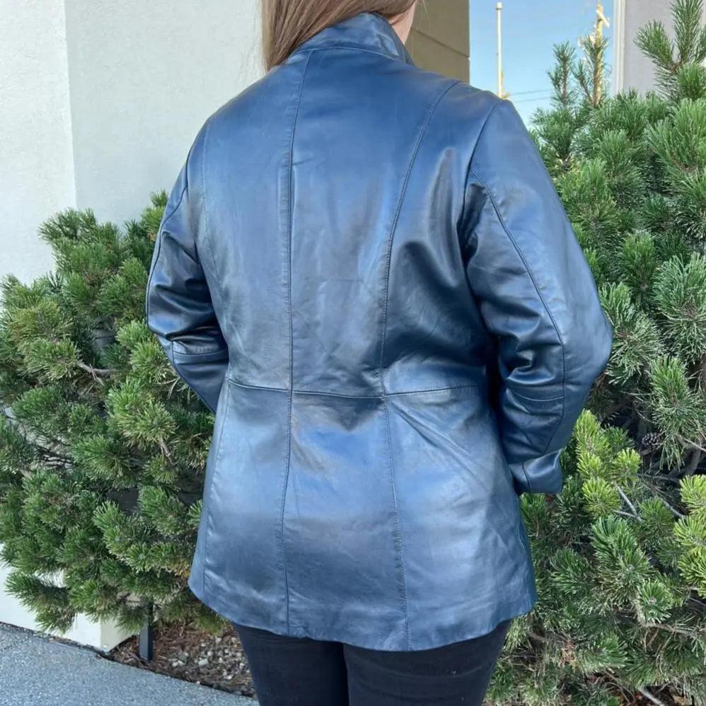 Women's Lamb Leather Jacket with Zipper and Dual Pockets EX-STOCK Canada