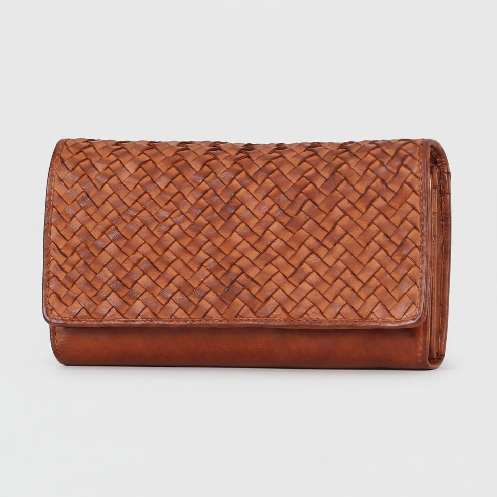 Sac en cuir pour femmes avec tissage en panier