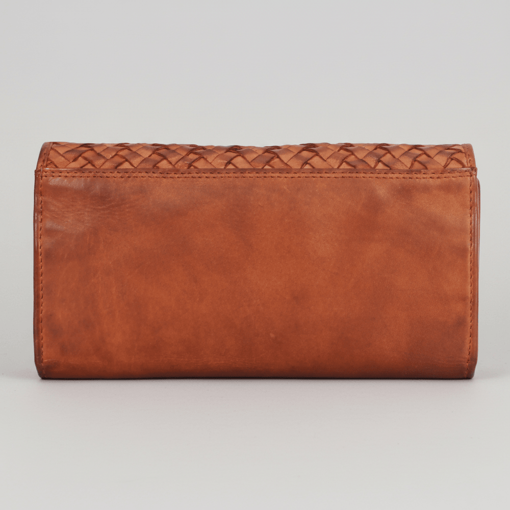 Women's Leather Basket Weave Purse