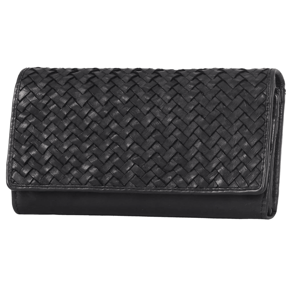 Women's Leather Basket Weave Purse