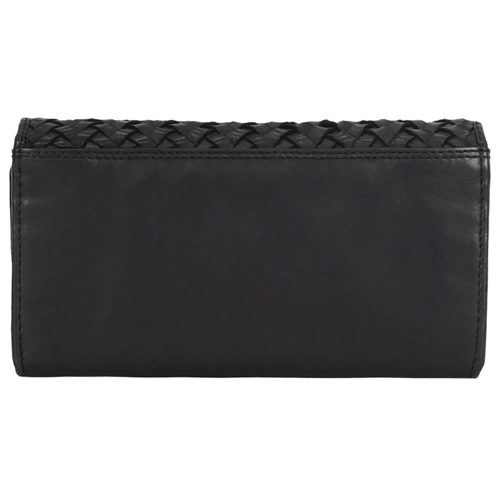 Women's Leather Basket Weave Purse