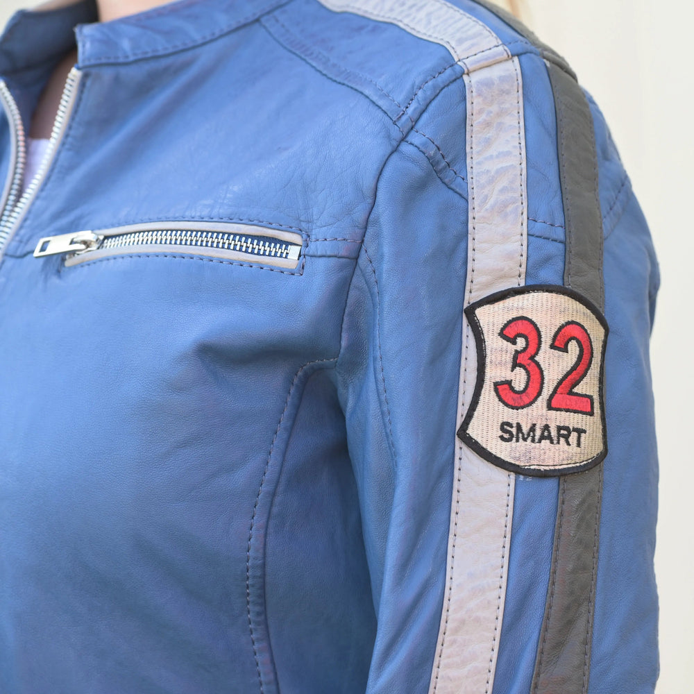 Chaqueta de cuero para mujer con parchesEX-STOCK Canada