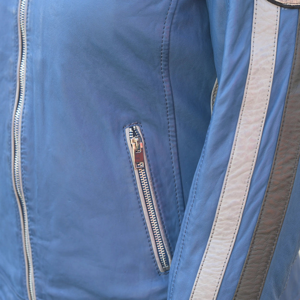 Chaqueta de cuero para mujer con parchesEX-STOCK Canada