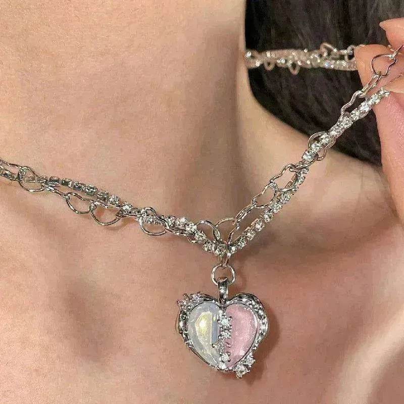 Women's Love Planet Pink Diamond Love Necklace - EX-STOCK Canada