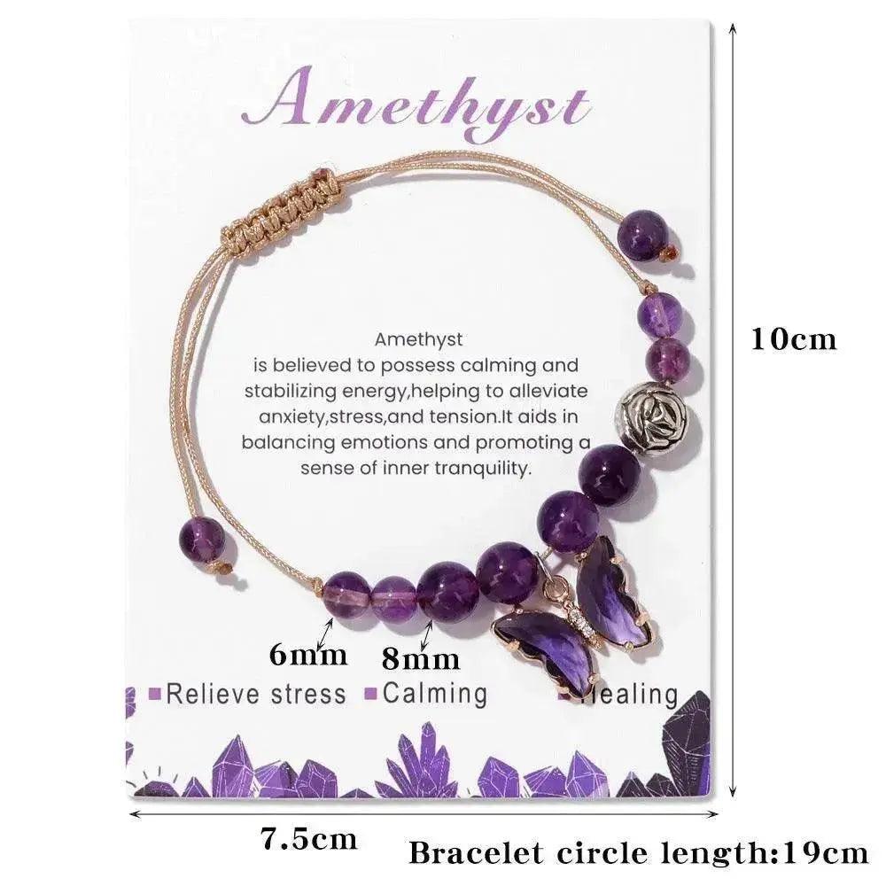 Women's Natural Stone Bracelet Amethyst - EX-STOCK Canada
