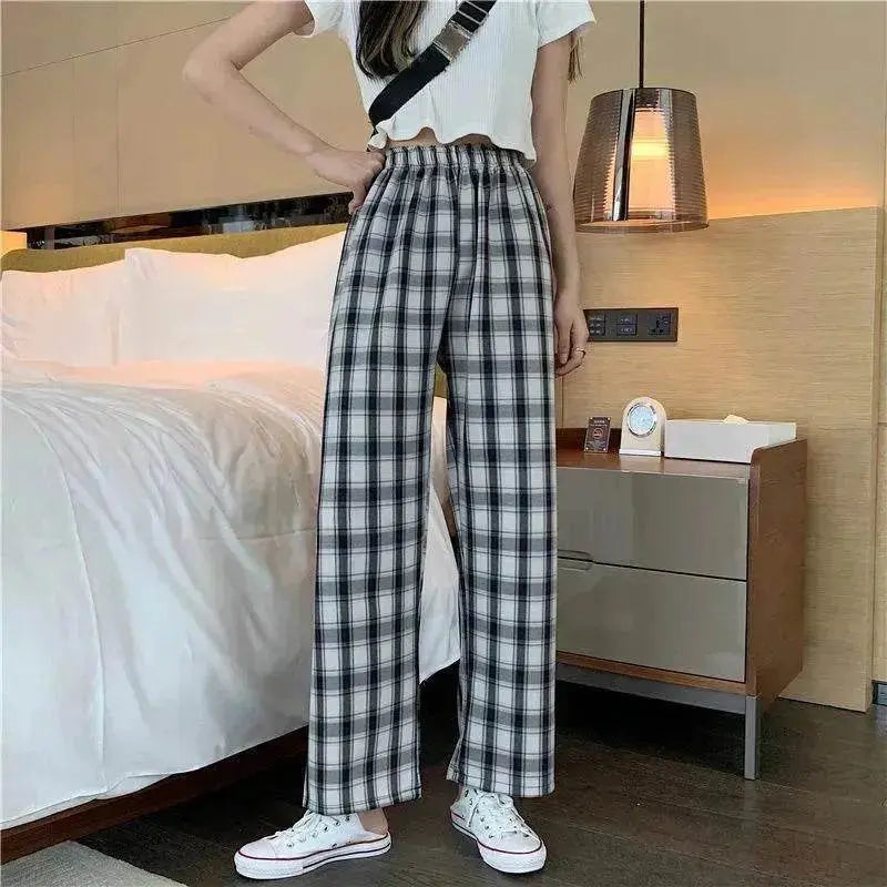 Women's Plaid Wide Leg Casual Pants - EX-STOCK Canada