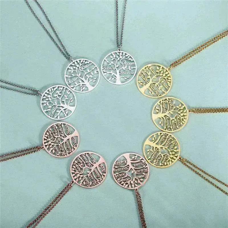 Women's Sliver Tree Of Life Stainless Steel Customized Necklace - EX-STOCK Canada