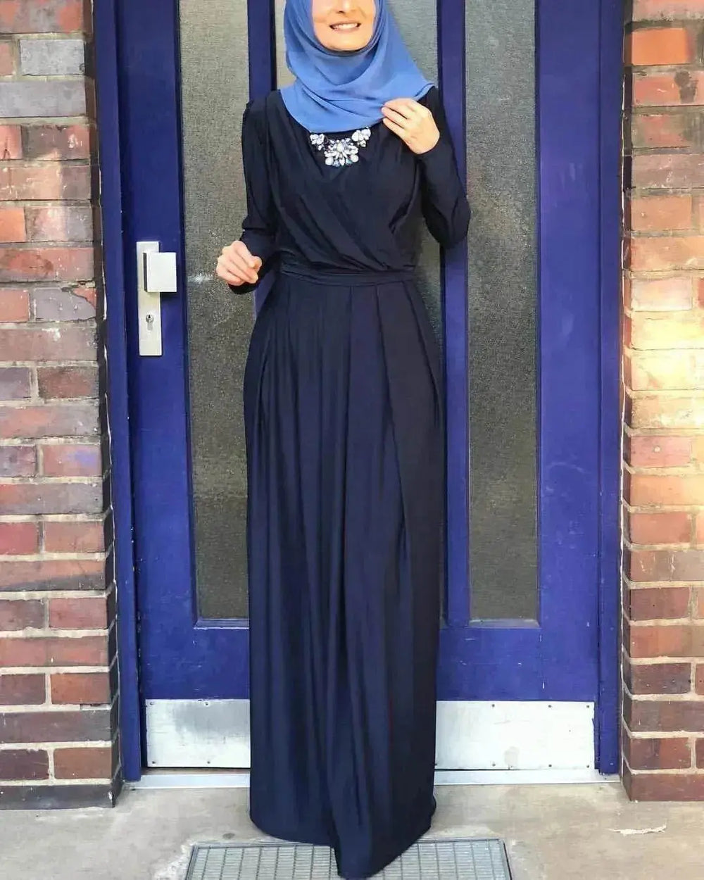 Women's Solid Color Middle Eastern Arab Long Dress - EX-STOCK Canada