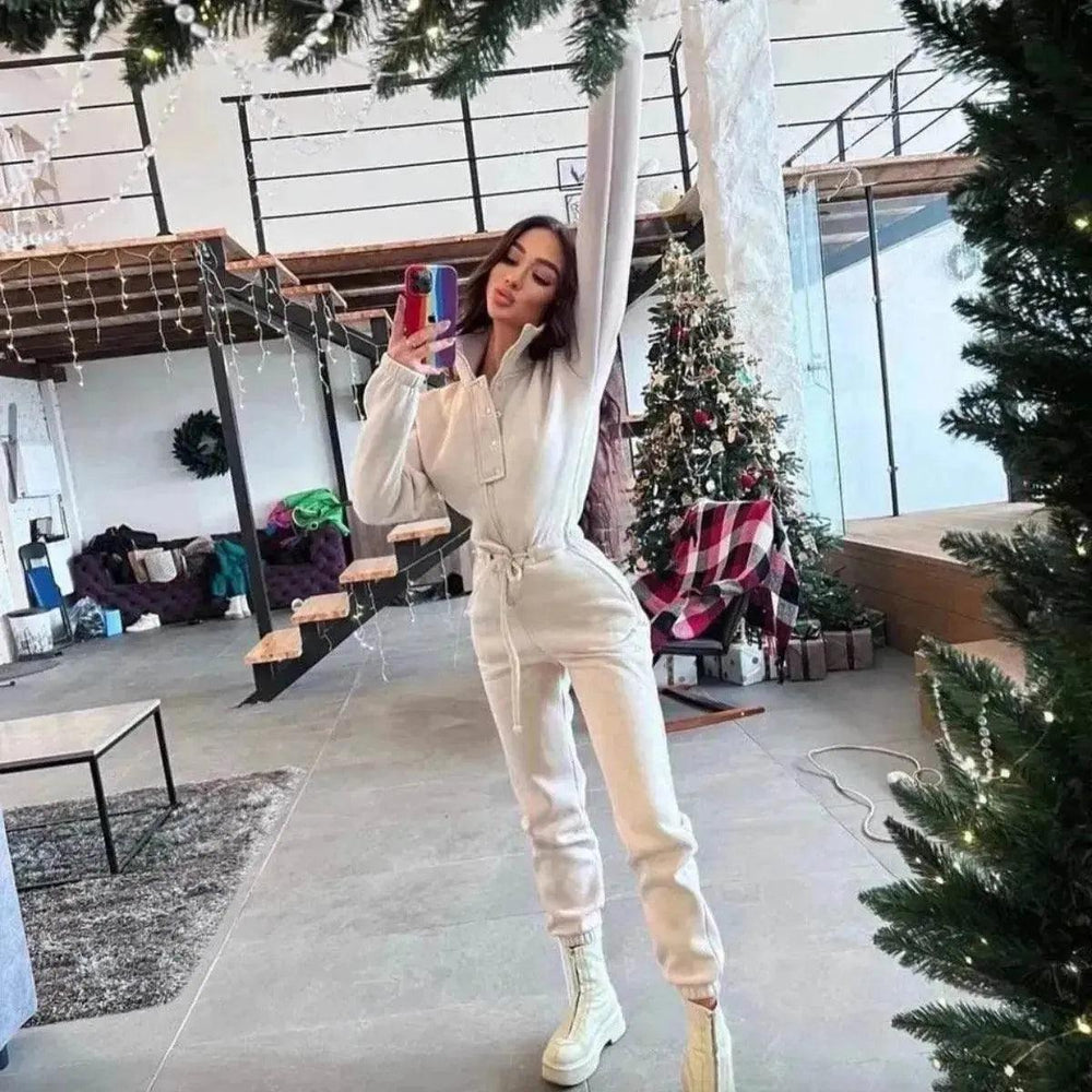 جمبسوت نسائي بأكمام طويلة و ياقة قائمة، ضيق عند الخصر، أسلوب أوروبي وأمريكي للاسترخاء EX-STOCK Canada