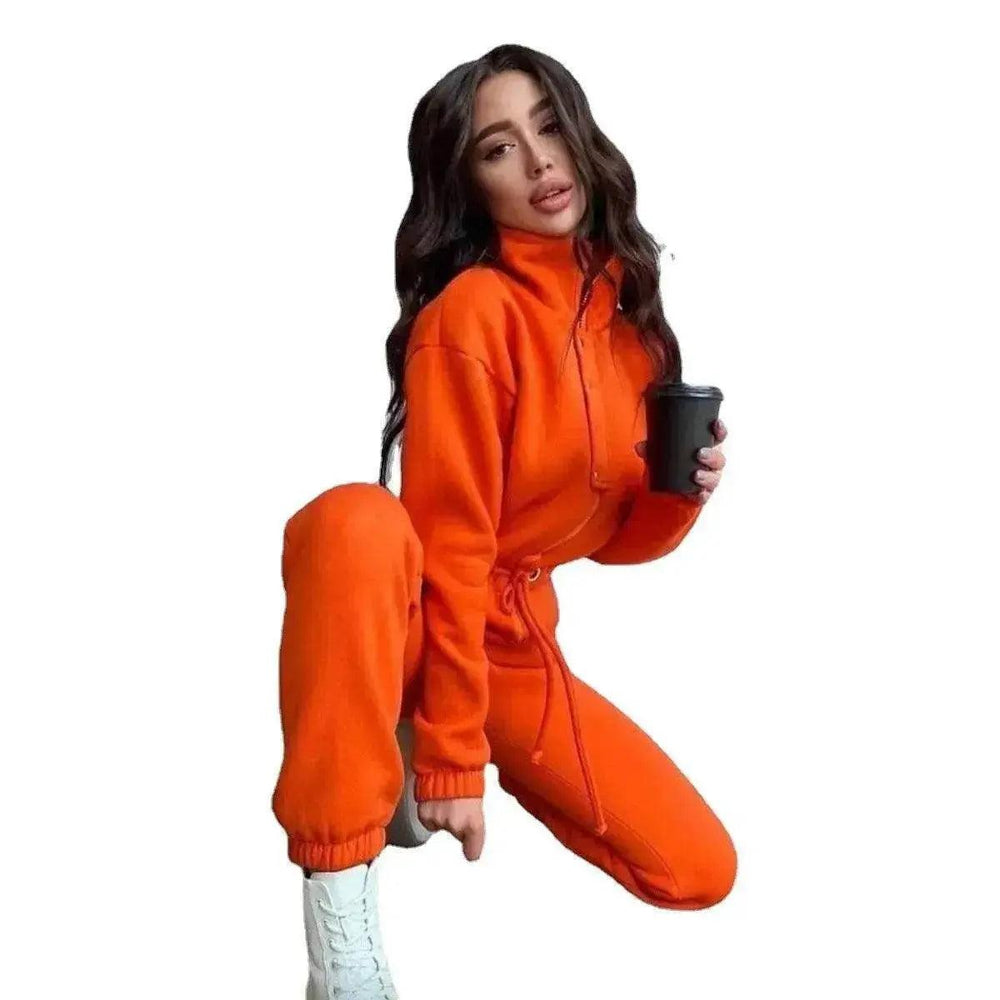 جمبسوت نسائي بأكمام طويلة و ياقة قائمة، ضيق عند الخصر، أسلوب أوروبي وأمريكي للاسترخاء EX-STOCK Canada