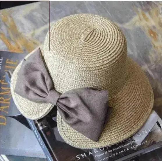Chapeau de plage d'été avec grand nœud fendu élégant pour femmes - EX-STOCK Canada