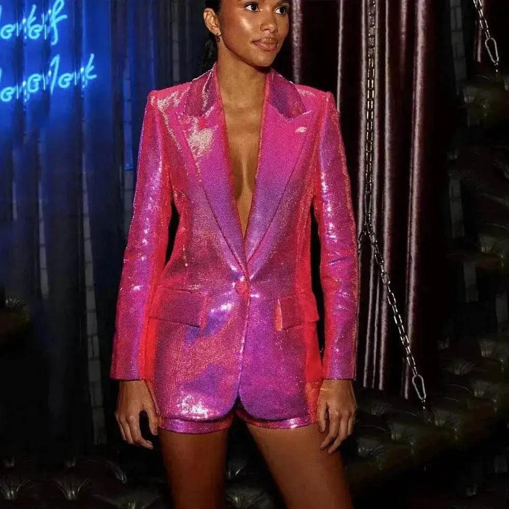 Veste de costume pour femmes, short et blazer, costume de mode, costume deux pièces - EX-STOCK Canada