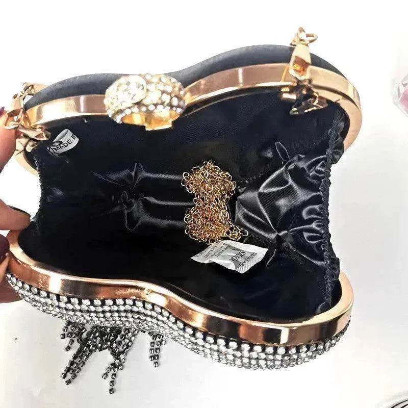 Women's Tassel Heart Shape Inlaid Diamond Handbag - EX-STOCK Canada