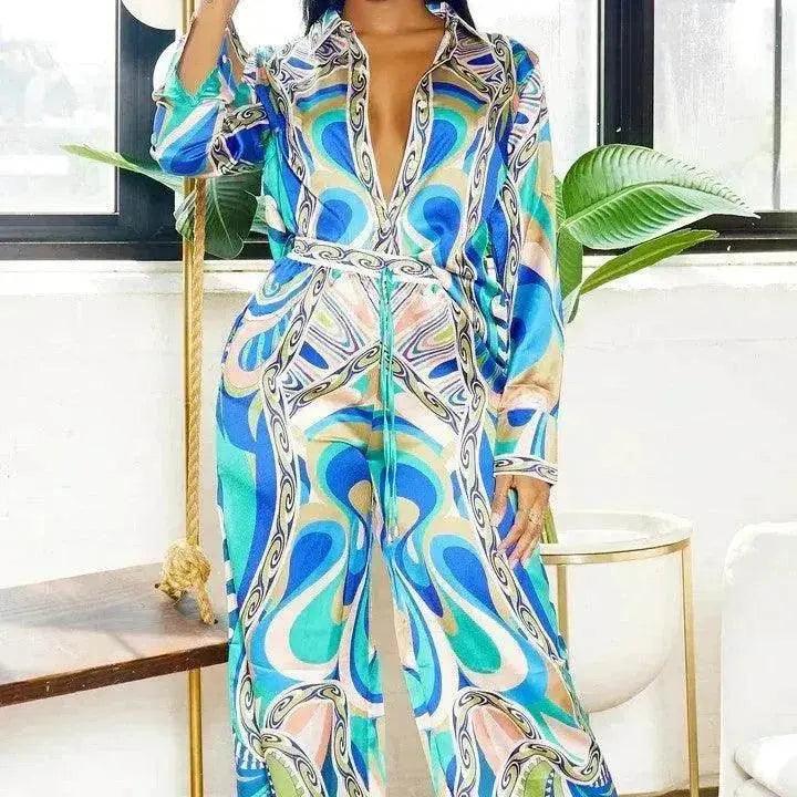 Ensemble d'été pour femmes en deux pièces avec imprimés à la mode - EX-STOCK Canada