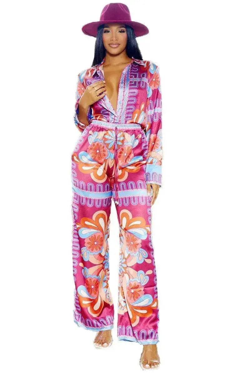 Women's Two-Piece suit Summer Set with Fashion Prints - EX-STOCK Canada