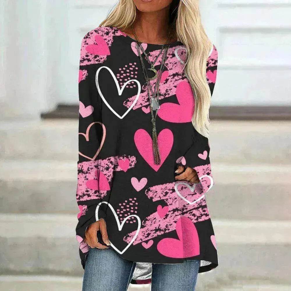 Women's Valentine's Day Love Print Long Sleeve T-shirt - EX-STOCK Canada