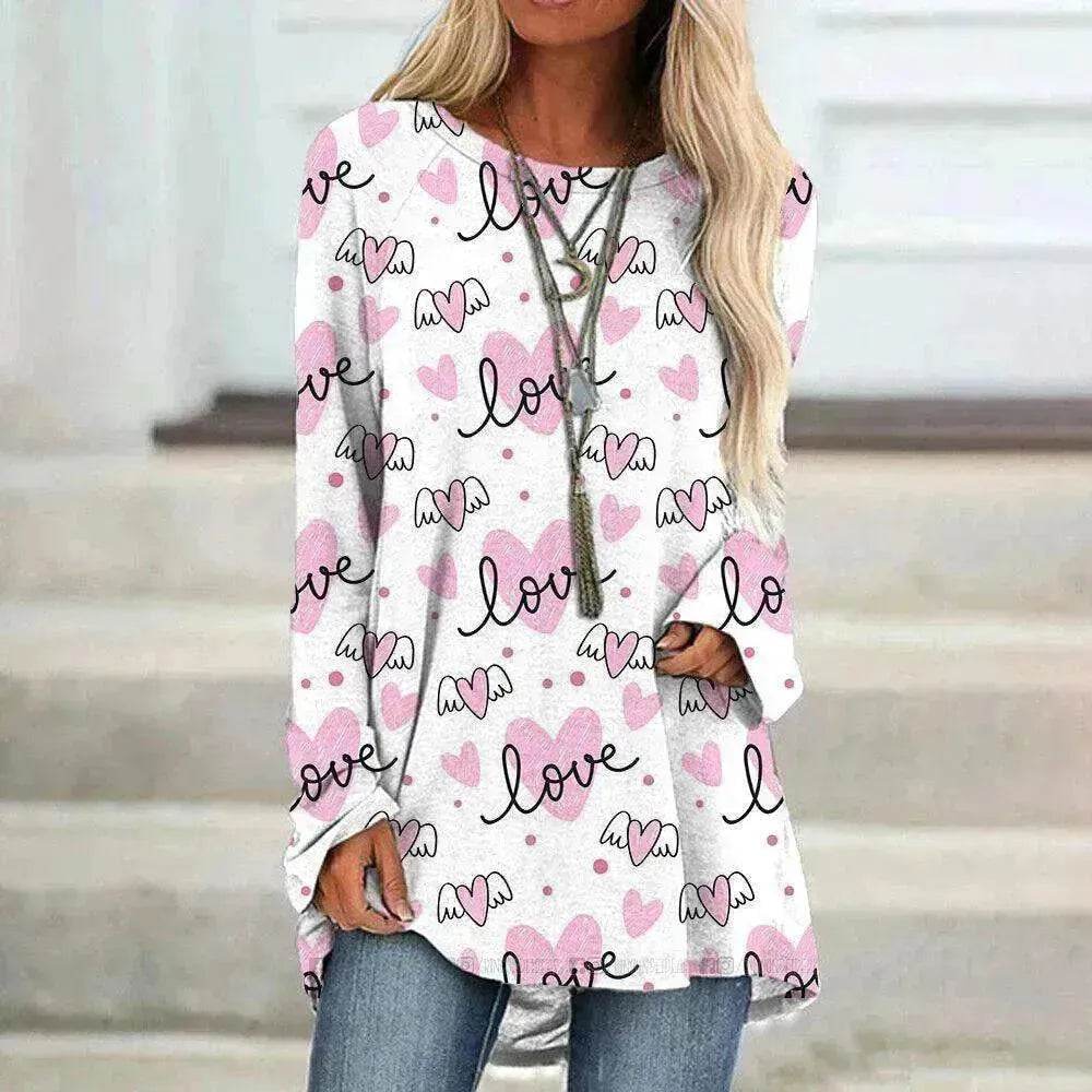 Women's Valentine's Day Love Print Long Sleeve T-shirt - EX-STOCK Canada