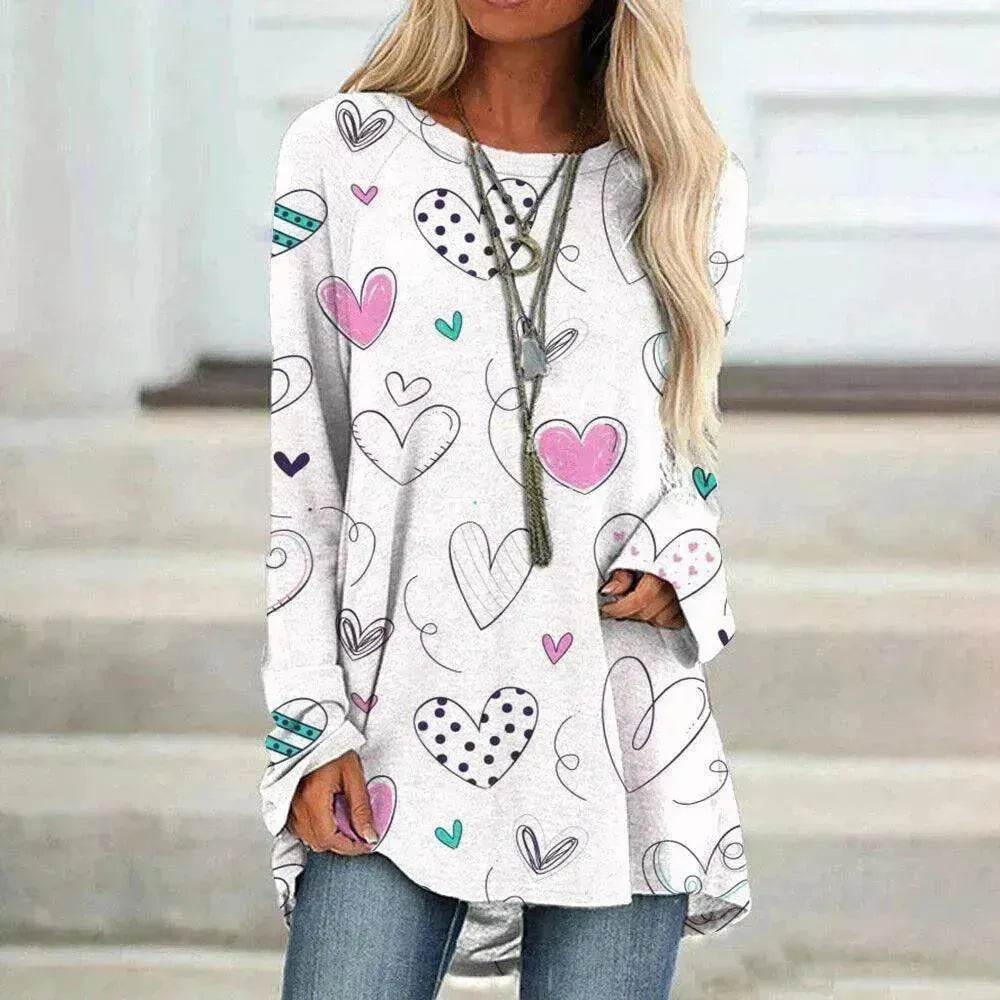 Women's Valentine's Day Love Print Long Sleeve T-shirt - EX-STOCK Canada