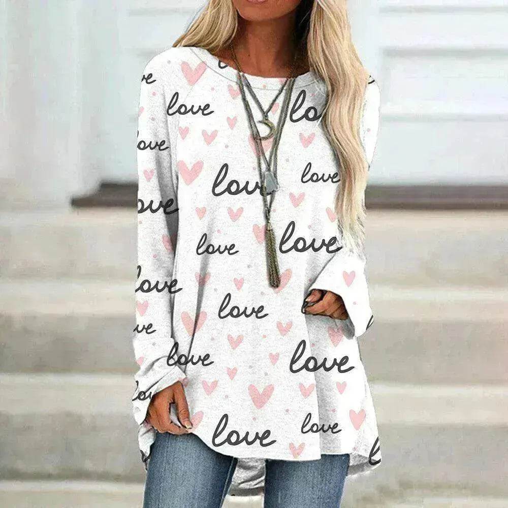 Women's Valentine's Day Love Print Long Sleeve T-shirt - EX-STOCK Canada