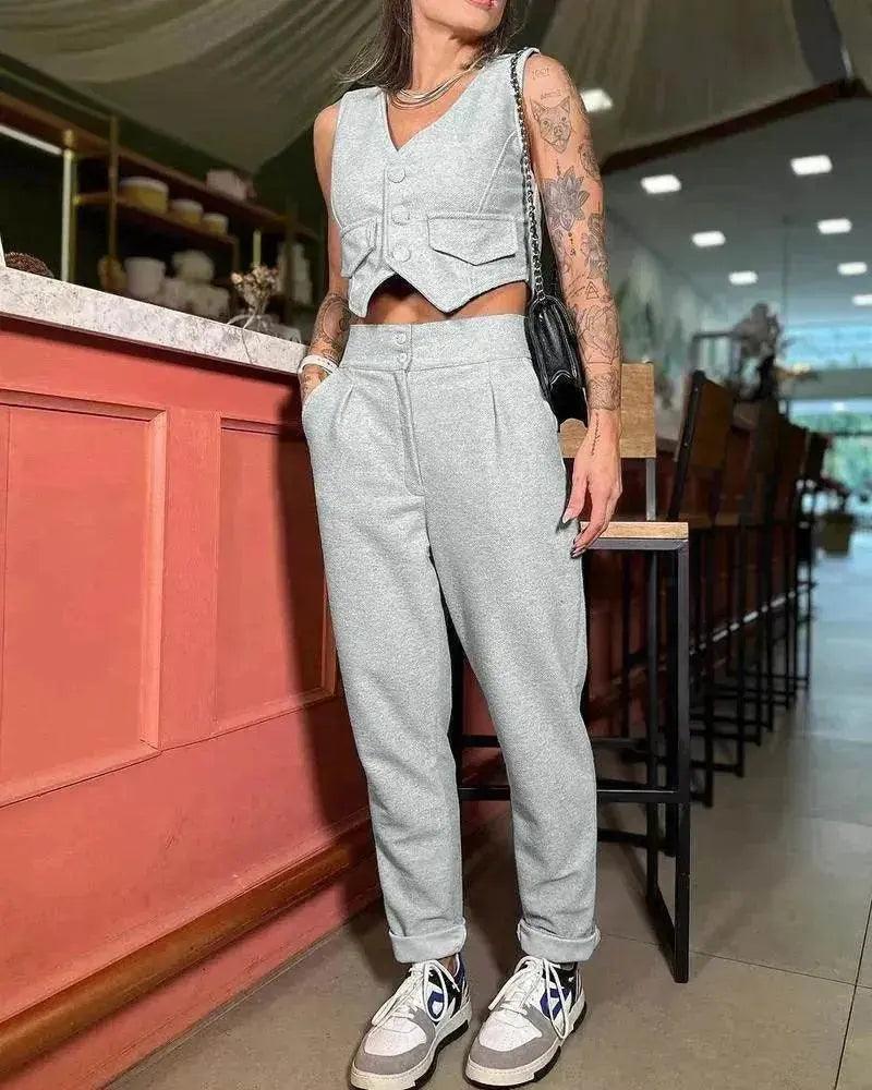 Ensemble deux pièces pour femmes : débardeur et pantalon décontracté - EX-STOCK Canada