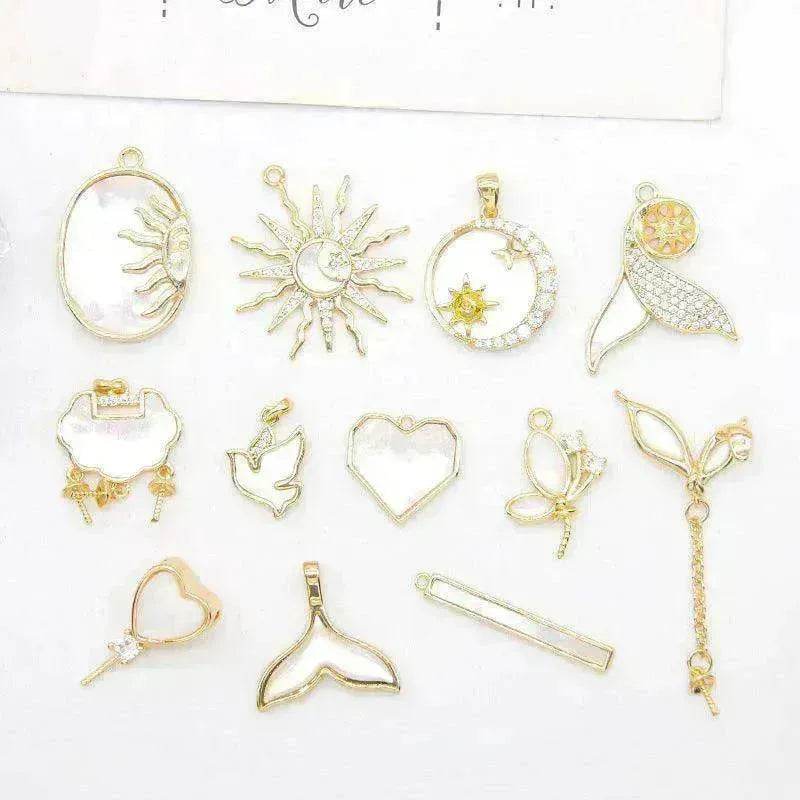 Women's White Shell Pendant Ear Rings - EX-STOCK Canada